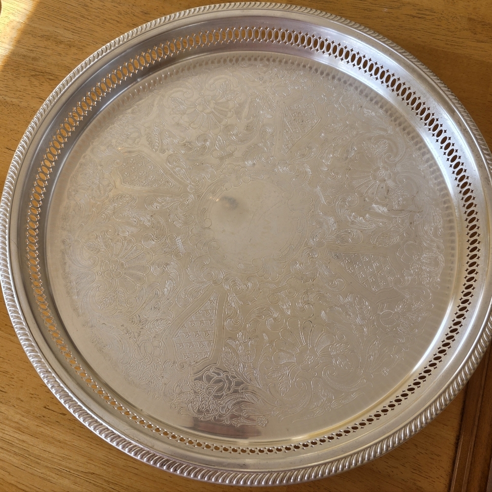 Elegant Silver Serveware Tray